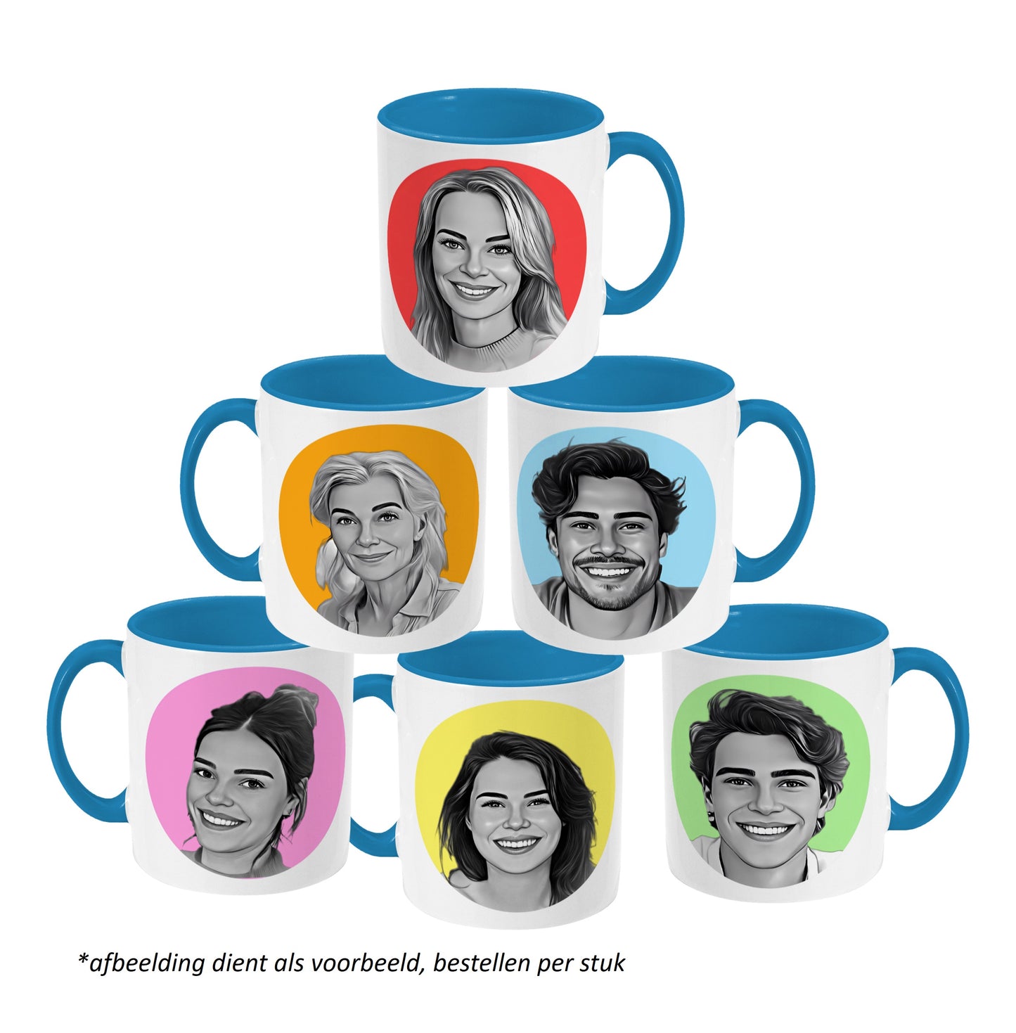 Mokkie - Tekening Zwart/Wit - Lichtblauw