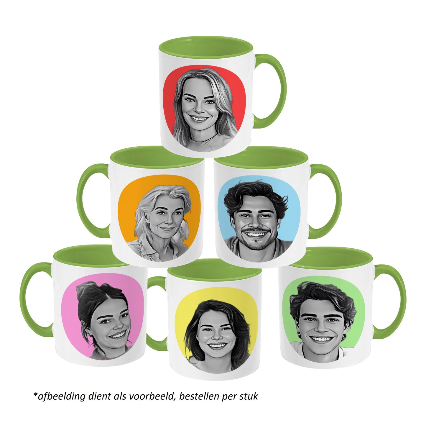 Mokkie - Tekening Zwart/Wit - Lichtgroen