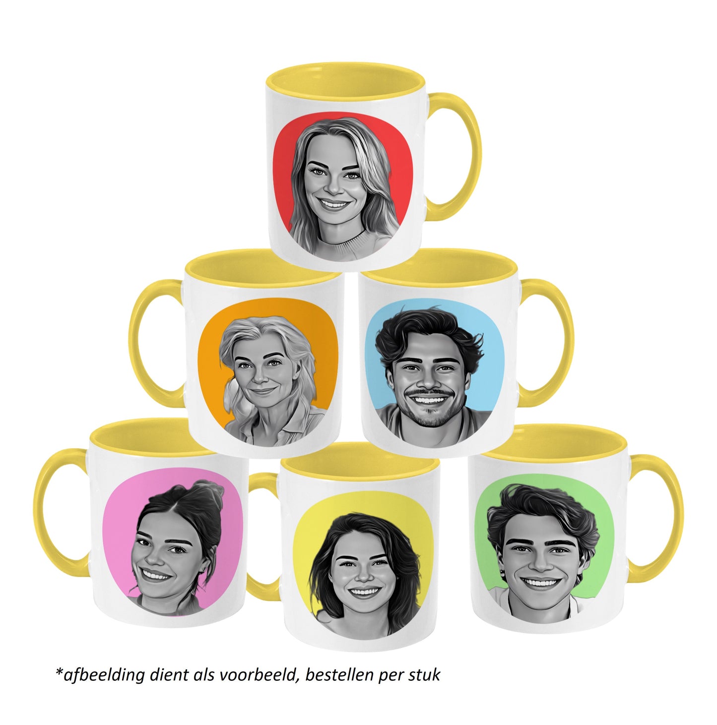 Mokkie - Tekening Zwart/Wit - Geel