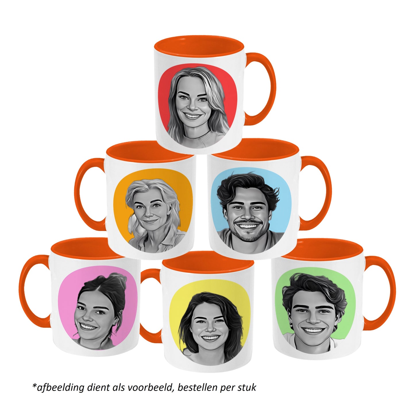 Mokkie - Tekening Zwart/Wit - Oranje