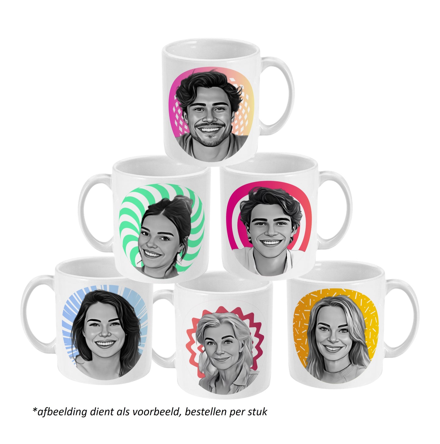 Mokkie - Tekening Zwart/Wit - Wit