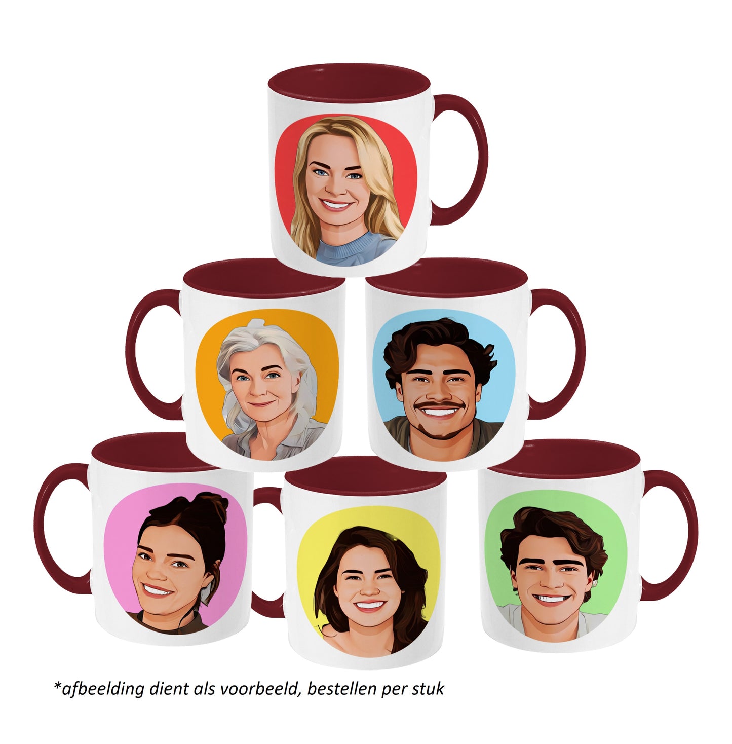 Mokkie - Cartoon Bordeauxrood