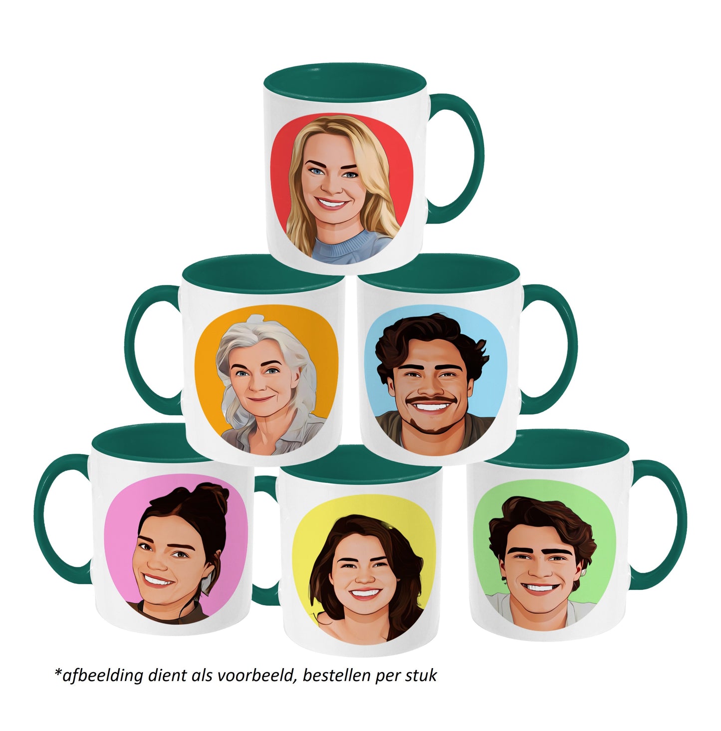 Mokkie - Cartoon Donkergroen