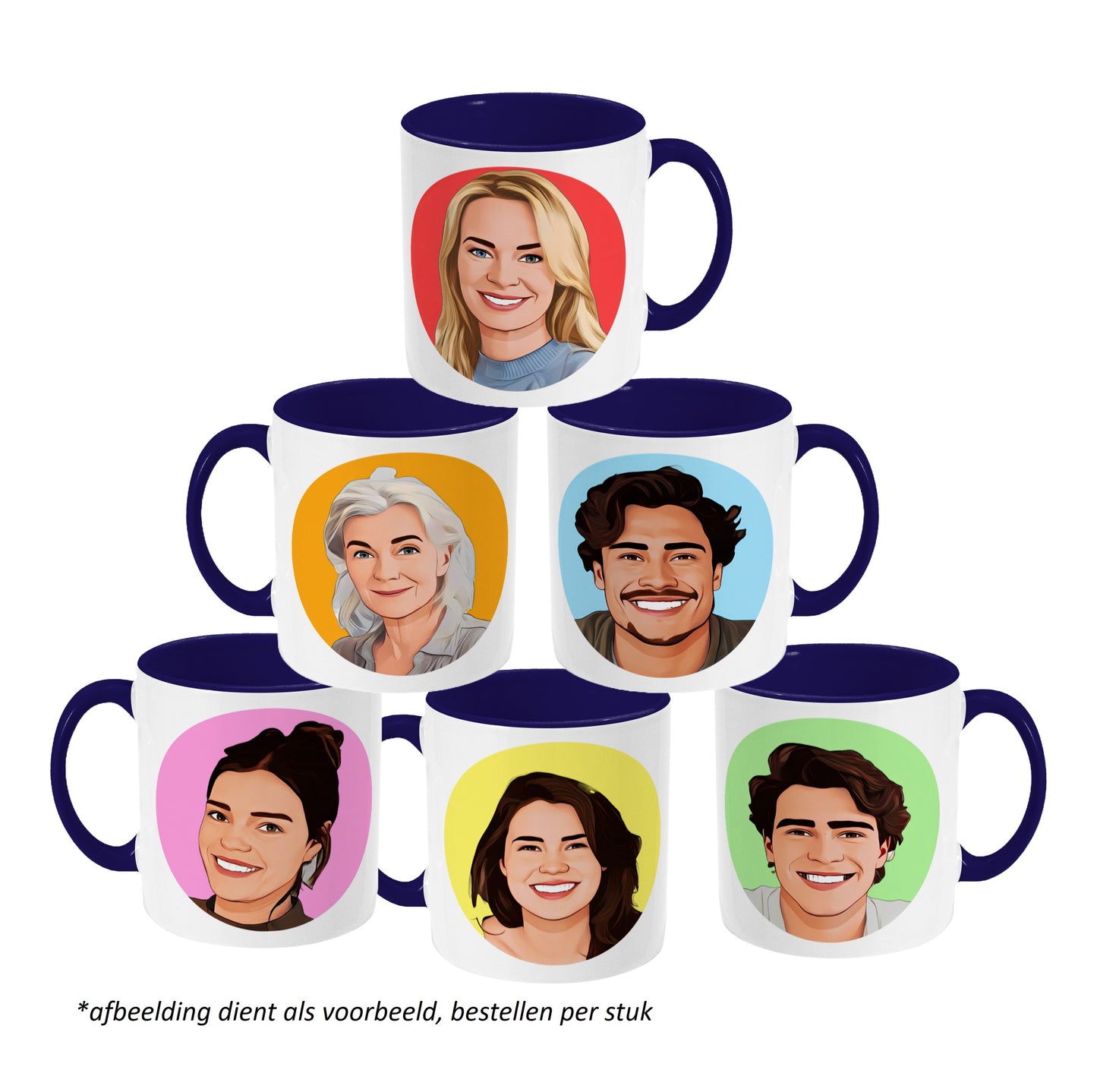 Mokkie - Cartoon Donkerblauw