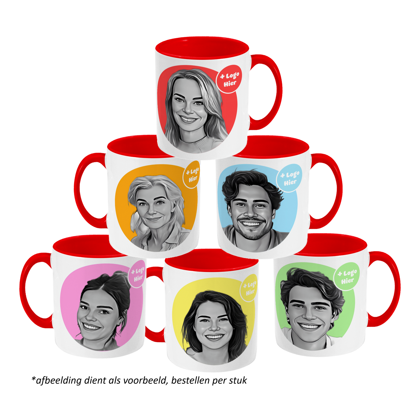 Mokkie | Tekening Zwart-Wit | Rood