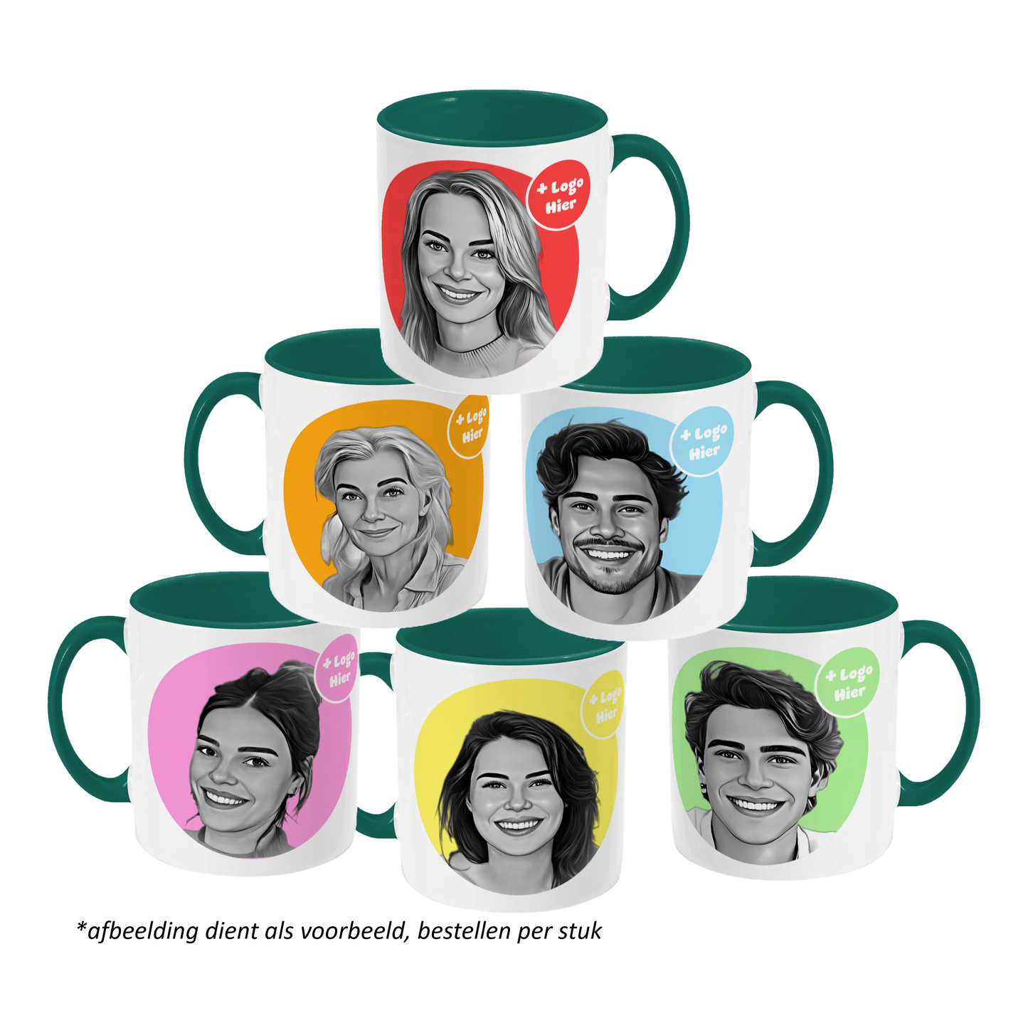 Mokkie | Tekening Zwart-Wit | Donkergroen